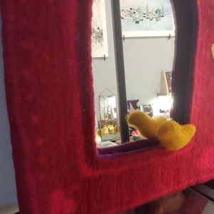 Madárkás tükör nemez keretben  -  - Meska.hu