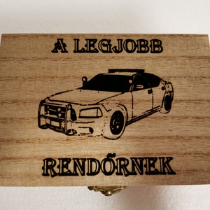 Rendőrös Zsebóra ajándék fa dobozban egyedi kézműves - Meska.hu