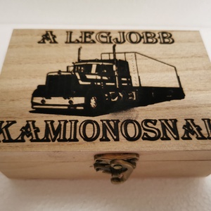Kamionos Zsebóra ajándék fa dobozban egyedi kézműves - Meska.hu