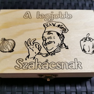 Szakácsos Zsebóra ajándék fa dobozban egyedi kézműves, Ékszer, Karóra és Ékszeróra, Zsebóra, Famegmunkálás, Meska