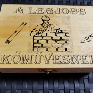 Kőműves Zsebóra ajándék fa dobozban egyedi kézműves, Ékszer, Karóra és Ékszeróra, Zsebóra, Famegmunkálás, Meska
