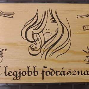 Fodrászos Zsebóra ajándék fa dobozban egyedi kézműves, Ékszer, Karóra és Ékszeróra, Zsebóra, Famegmunkálás, MESKA