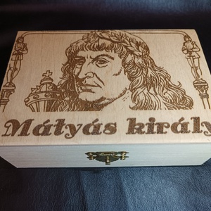 Mátyás király doboz ajándék Zsebórával egyedi kézműves, Ékszer, Karóra és Ékszeróra, Zsebóra, Famegmunkálás, MESKA