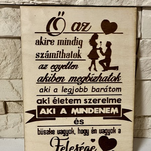 Fa tábla legjobb feleség, Otthon & Életmód, Dekoráció, Kép & Falikép, Fából készült kép, Gravírozás, pirográfia, MESKA