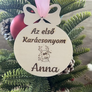 Első Karácsonyfa dísz - egyedi névvel - karácsony - karácsonyi lakásdekoráció - karácsonyfadíszek - Meska.hu