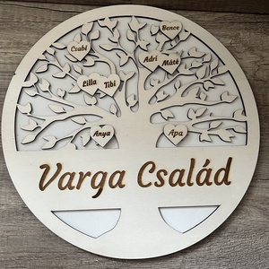 Családfa, Otthon & Életmód, Dekoráció, Kép & Falikép, Táblakép, Gravírozás, pirográfia, MESKA