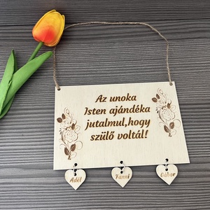 Anyk napi tbla unoka, Otthon & Életmód, Dekoráció, Kép & Falikép, Táblakép, Gravírozás, pirográfia, MESKA