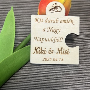 Köszönőajándék - Puzzle hűtőmágnes 2, Esküvő, Emlék & Ajándék, Köszönőajándék, Gravírozás, pirográfia, MESKA