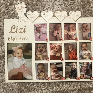 Első évem - képkeret  - baba - mama - babaszoba dekoráció - babaszoba kép - Meska.hu
