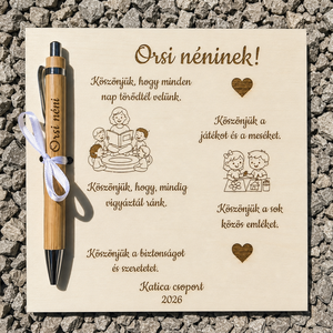 Gravírozott toll - óvónőnek , Otthon & Életmód, Papír, írószer, Ceruza & Toll, Gravírozás, pirográfia, MESKA