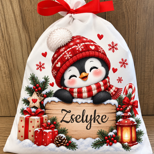 Mikulászsák - egyedi névvel - karácsony - mikulás - mikulás zsák - Meska.hu
