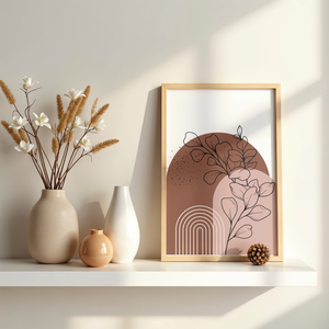 Modern Boho Absztrakt Falikép - Botanikai Illusztráció - Minimál Lakásdekoráció (A4 vagy Digitális), Művészet, Grafika & Illusztráció, Digitális, Fotó, grafika, rajz, illusztráció, Mindenmás, MESKA