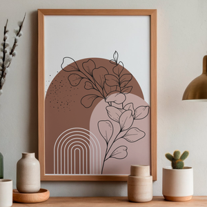 Modern Boho Absztrakt Falikép - Botanikai Illusztráció - Minimál Lakásdekoráció (A4 vagy Digitális) - művészet - grafika & illusztráció - digitális - Meska.hu