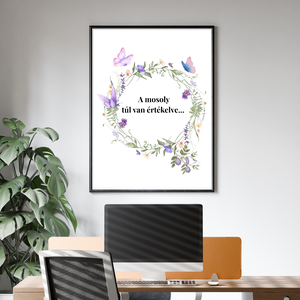 Szarkasztikus akvarell falikép � a mosoly túl van értékelve... � Humoros irodai dekoráció és ajándék - művészet - grafika & illusztráció - digitális - Meska.hu