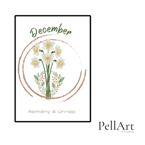 Egyedi születési virág falikép - Március - Letölthető digitális poszter - Nárcisz - művészet - grafika & illusztráció - digitális - Meska.hu