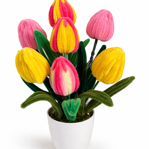 cirmos sárga - rozsaszin tulipánok-tavaszi hangulat - Meska.hu