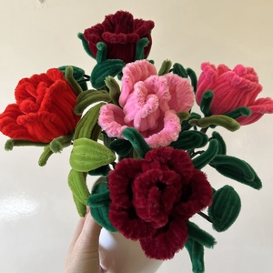 Cserepes bokros zseniliadrót rózsa kompozíció � 5 szálas nagy fejű rózsa, vegyes színek, bordó-rózsaszín-piros, kézzel k, Otthon & Életmód, Virágdekoráció, Virágdíszek, Virágdísz kaspóban, Virágkötés, Mindenmás, MESKA