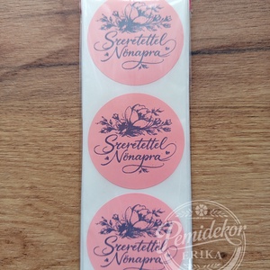 Szeretettel Nőnapra matrica  - Meska.hu