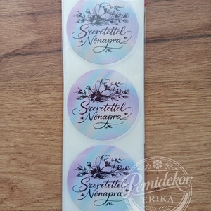 Szeretettel Nőnapra matrica  - Meska.hu