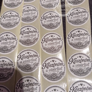 Köszönöm a vásárlást matrica  - Meska.hu