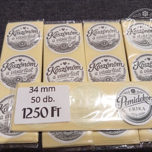 Köszönöm a vásárlást matrica  - kellékek & szerszámok - dekorációs kellékek - matricaív - Meska.hu