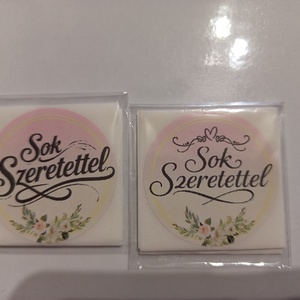 Sok Szeretettel feliratú matrica , Otthon & Életmód, Papír, írószer, Matrica, matrica csomag, , MESKA