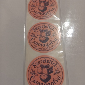 Szeretettel csomagolva feliratú matrica , Otthon & Életmód, Papír, írószer, Matrica, matrica csomag, , MESKA