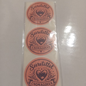 Szeretettel csomagolva feliratú matrica , Otthon & Életmód, Papír, írószer, Matrica, matrica csomag, , MESKA