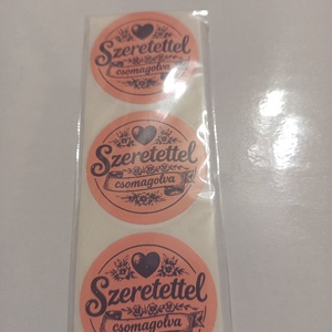 Szeretettel csomagolva feliratú matrica , Otthon & Életmód, Papír, írószer, Matrica, matrica csomag, , MESKA