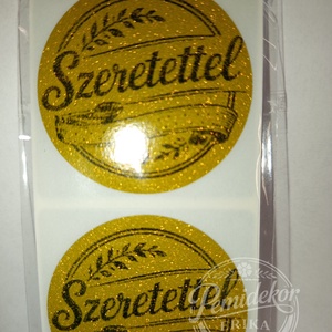 Szeretettel feliratú matrica  - otthon & életmód - papír, írószer - matrica, matrica csomag - Meska.hu