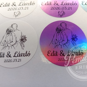 Egyedi, VÍZÁLLÓ Esküvői Köszönetajándék Matrica (5 cm.). - esküvő - emlék & ajándék - nászajándék - esküvői pénzátadó boríték, kártya - Meska.hu