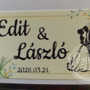 Elegáns Esküvői Köszönetajándék Matrica � 5x3 cm (Víz- és Olajálló) - esküvő - meghívó & kártya - esküvői borítékzáró matrica - Meska.hu