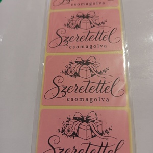 Szeretettel csomagolva feliratú matrica., Kellékek & szerszámok, Dekorációs kellékek, Matricaív, , MESKA