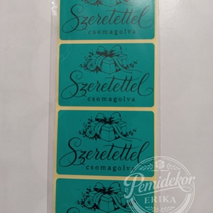 Szeretettel csomagolva feliratú matrica., Kellékek & szerszámok, Dekorációs kellékek, Matricaív, , MESKA