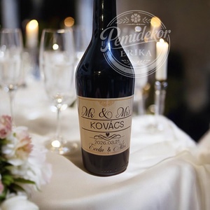 Elegáns Személyre Szabott Boroscímke (Vízálló), Esküvő, Emlék & Ajándék, Köszönőajándék, , MESKA