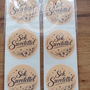 Sok Szeretettel kerek matrica (5 cm) � 20 db., Kellékek & szerszámok, Dekorációs kellékek, Matricaív, , MESKA
