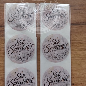 Sok Szeretettel kerek matrica (5 cm) � 20 db., Kellékek & szerszámok, Dekorációs kellékek, Matricaív, , MESKA