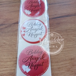 Boldog Anyák Napját kerek matrica (5 cm) � 20 db., Kellékek & szerszámok, Dekorációs kellékek, Matricaív, , MESKA