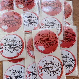 Boldog Anyák Napját kerek matrica (5 cm) � 10 db. - Meska.hu