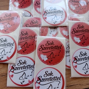 Sok Szeretettel kerek matrica (5 cm) � 10 db. - Meska.hu
