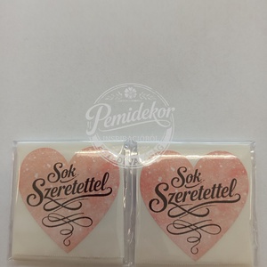 Sok szeretettel kerek matrica (5 cm) � 10 db. - kellékek & szerszámok - dekorációs kellékek - matricaív - Meska.hu