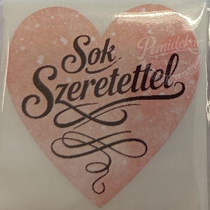 Sok szeretettel kerek matrica (5 cm) � 10 db., Kellékek & szerszámok, Dekorációs kellékek, Matricaív, , MESKA