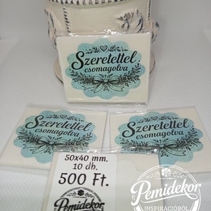 Szeretettel csomagolva matrica , Kellékek & szerszámok, Dekorációs kellékek, Matricaív, , MESKA