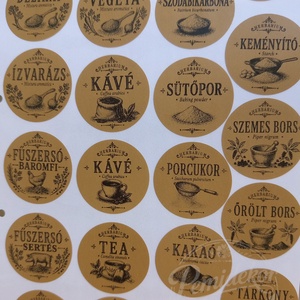 54 db Vintage Herbárium stílusú kraft fűszercimke  - kellékek & szerszámok - dekorációs kellékek - matricaív - Meska.hu