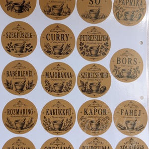 54 db Vintage Herbárium stílusú kraft fűszercimke  - kellékek & szerszámok - dekorációs kellékek - matricaív - Meska.hu