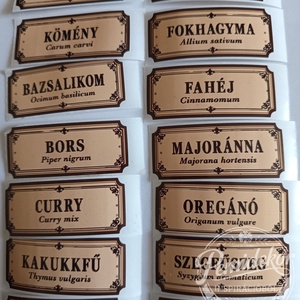 Retro stílusú kraft jellegű fűszeres címkék. - kellékek & szerszámok - dekorációs kellékek - matricaív - Meska.hu