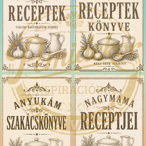 Vintage Családi Receptgyűjtő Csomag � Nyomtatható PDF (A4) 8 db. , Kellékek & szerszámok, Papír, Dekorációs papír, Papírművészet, Scrapbook, MESKA
