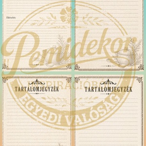 Vintage Családi Receptgyűjtő Csomag � Nyomtatható PDF (A4) 8 db.  - kellékek & szerszámok - papír - dekorációs papír - Meska.hu