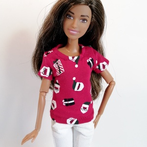 Barbie Mikulás mintás póló  - Meska.hu