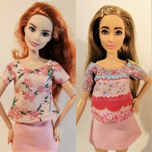Barbie ruha szabásminta - póló+szoknya - diy (csináld magad) - szabásminta, útmutató - Meska.hu